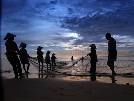 Fischer am Strand Phan Thiet
