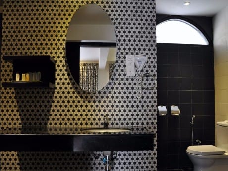 Badezimmer im Strawberry Park Resort 