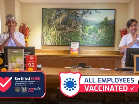 Rezeption im Anumana Ubud Hotel